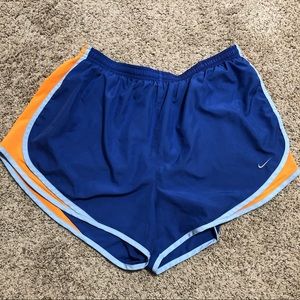 Nike Womens Tempo Shorts Royal Blue & Neon Orange